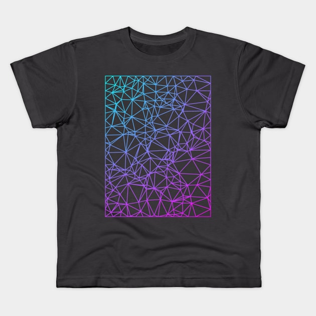 Gradient Color Polygon Mesh Kids T-Shirt by TRIME